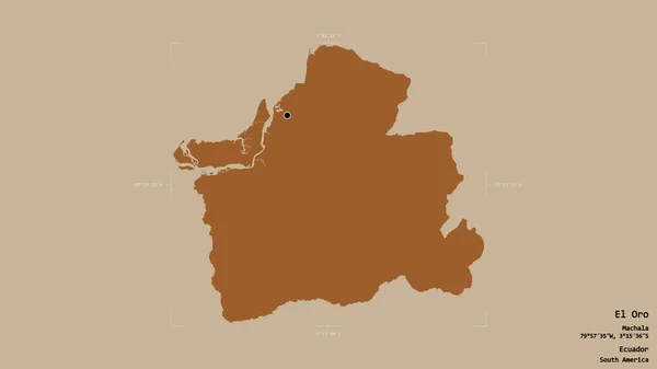 Area Oro Province Ecuador Isolated Solid Background Georeferenced Bounding Box — Stock Photo, Image