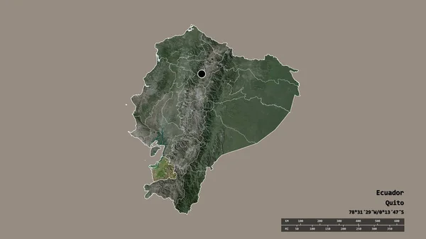 Zdesperowany Kształt Ekwadoru Stolicą Głównym Oddziałem Regionalnym Oddzielonym Obszarem Oro — Zdjęcie stockowe