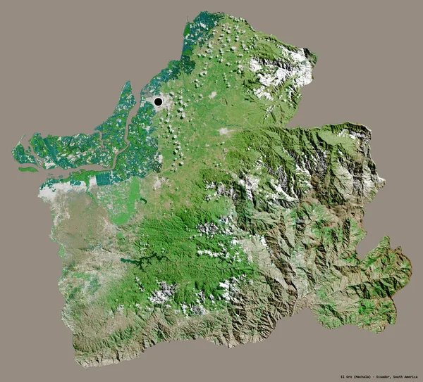 Forma Oro Provincia Ecuador Con Capital Aislada Sobre Fondo Color —  Fotos de Stock