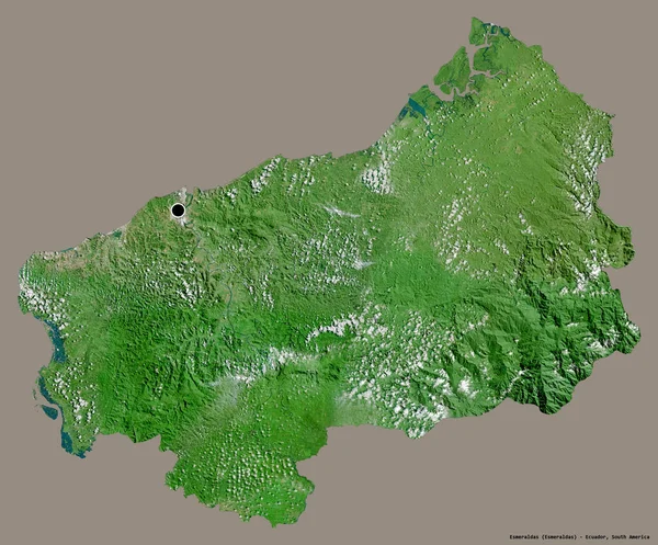 Forma Esmeraldas Provincia Ecuador Con Capital Aislada Sobre Fondo Color — Foto de Stock