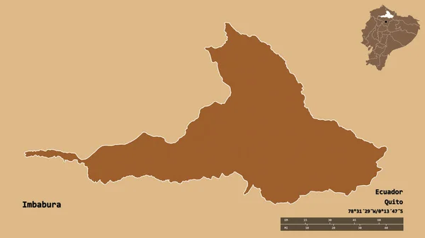 Forma Imbabura Provincia Dell Ecuador Con Suo Capoluogo Isolato Uno — Foto Stock