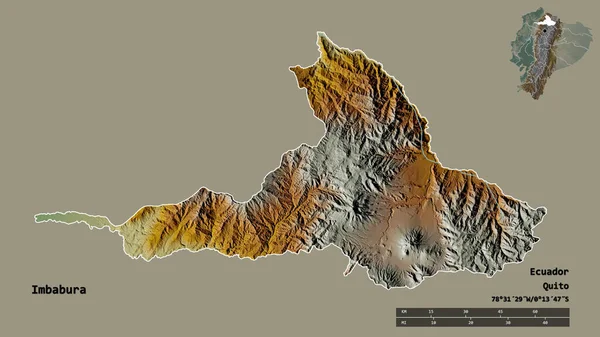 Форма Имбабуры Провинции Эквадор Столицей Изолированной Прочном Фоне Дистанционный Масштаб — стоковое фото