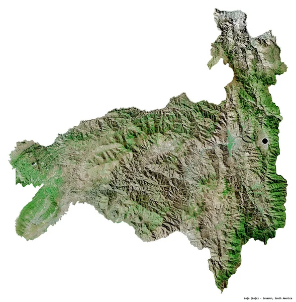 Forme Loja Province Équateur Avec Capitale Isolée Sur Fond Blanc — Photo