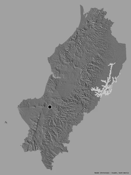 Forma Manabí Provincia Ecuador Con Capital Aislada Sobre Fondo Color — Foto de Stock