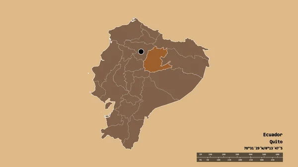 Bentuk Desaturasi Dari Ekuador Dengan Ibukotanya Divisi Regional Utama Dan — Stok Foto