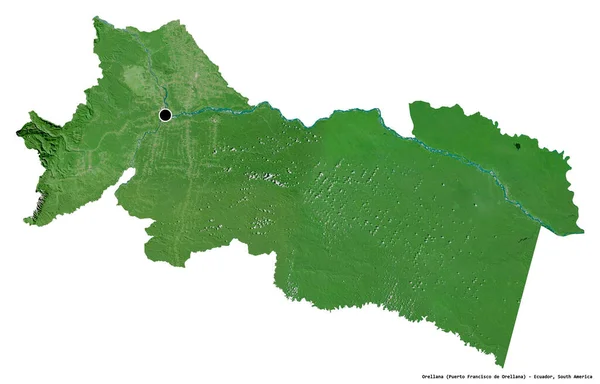 Форма Орельяна Провінція Еквадор Столицею Ізольованою Білому Тлі Супутникові Знімки — стокове фото