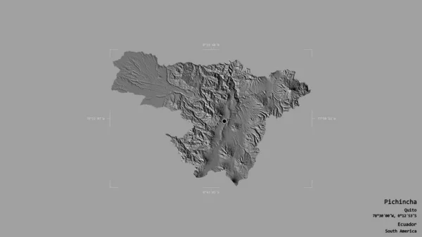 Zona Pichincha Provincia Ecuador Izolată Fundal Solid Într Cutie Granițe — Fotografie, imagine de stoc