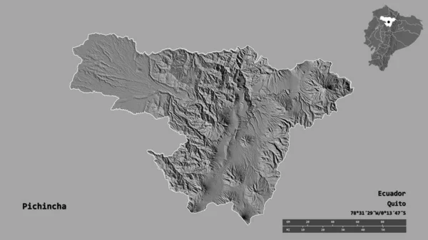 Forma Pichincha Provincia Dell Ecuador Con Suo Capoluogo Isolato Uno — Foto Stock