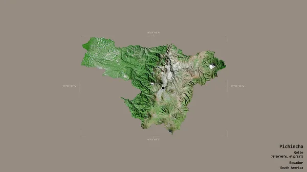 Zona Pichincha Provincia Ecuador Aislada Sobre Fondo Sólido Una Caja — Foto de Stock