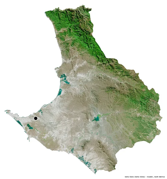Форма Санта Елена Провинция Эквадор Столицей Изолированы Белом Фоне Спутниковые — стоковое фото