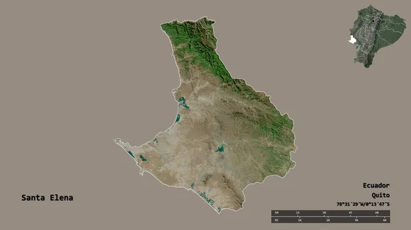 Forma Santa Elena Provincia Ecuador Con Capital Aislada Sobre Fondo —  Fotos de Stock