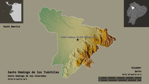 Forma Santo Domingo Los Tsachilas Provincia Ecuador Capital Escala Distancia — Foto de Stock