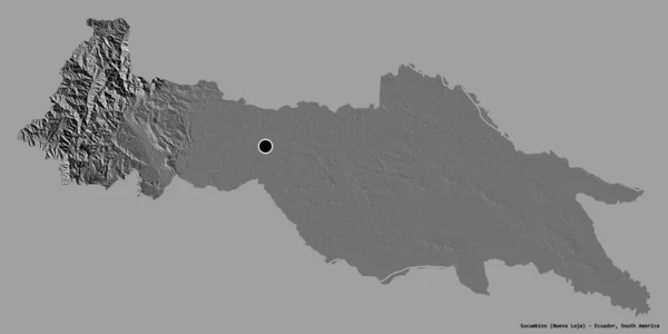 Forme Sucumbios Province Équateur Avec Capitale Isolée Sur Fond Couleur — Photo