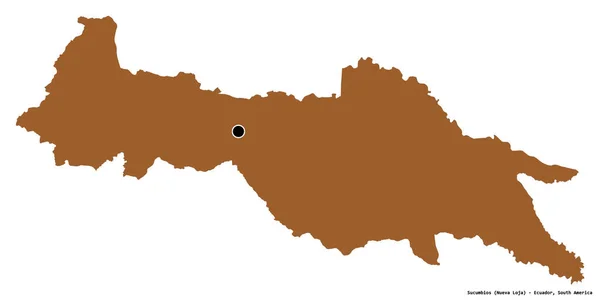 Forme Sucumbios Province Équateur Avec Capitale Isolée Sur Fond Blanc — Photo