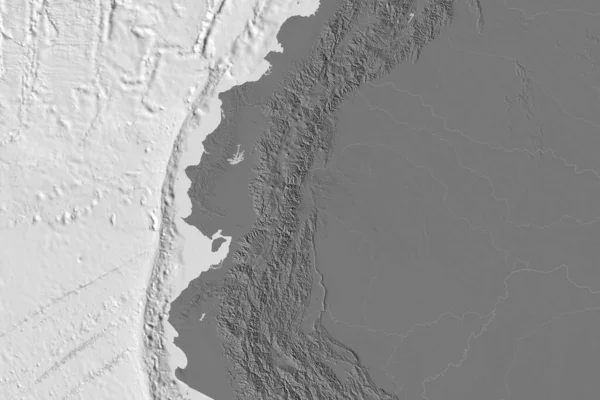 Extended Area Ecuador Bilevel Elevation Map Rendering — Stock Photo, Image