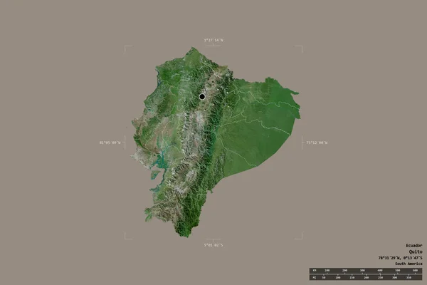 Area Ecuador Isolated Solid Background Georeferenced Bounding Box Main Regional — Stock Photo, Image