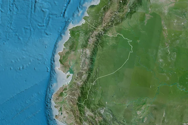 Rozszerzony Obszar Wyznaczonego Ekwadoru Zdjęcia Satelitarne Renderowanie — Zdjęcie stockowe