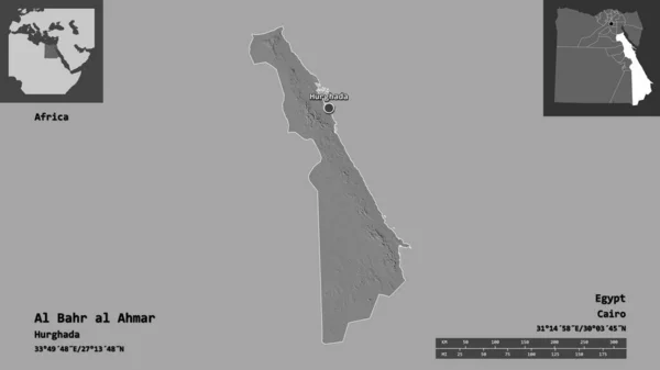 Форма Аль Бахр Аль Ахмара Провинции Египет Столицы Шкала Расстояний — стоковое фото