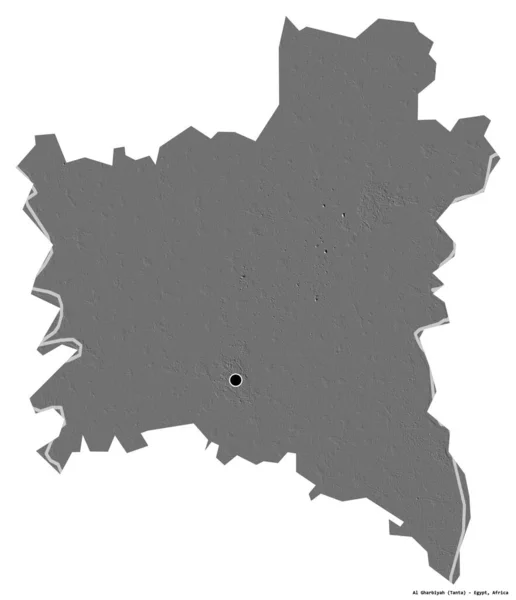 Форма Аль Гарбия Провинция Египет Столицей Изолированы Белом Фоне Карта — стоковое фото