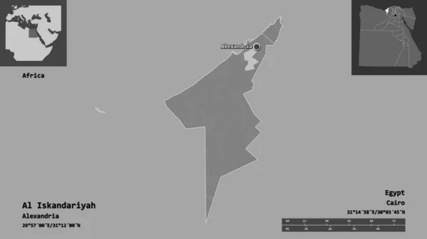 Tvar Iskandariyah Egyptského Guvernéra Jeho Hlavního Města Měřítko Vzdálenosti Náhledy — Stock fotografie