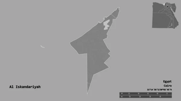 Tvar Iskandariyah Egyptský Guvernér Hlavním Městem Izolovaným Pevném Pozadí Měřítko — Stock fotografie