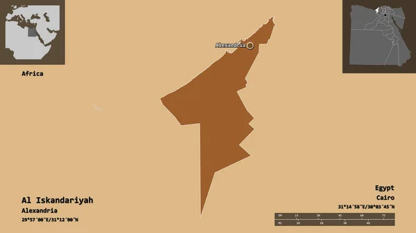 Forma Iskandariyah Governadoria Egito Sua Capital Escala Distância Previews Rótulos — Fotografia de Stock
