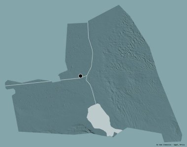 Mısır valisi Al Isma 'nın şekli, sermayesi koyu renk arka planda izole edilmiş. Renkli yükseklik haritası. 3B görüntüleme