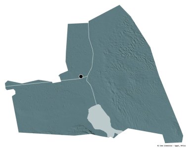 Mısır valisi Al Isma 'nın şekli, başkenti beyaz arka planda izole edilmiş. Renkli yükseklik haritası. 3B görüntüleme