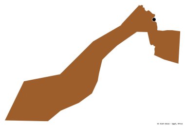 Mısır valisi Al Jizah 'ın şekli, başkenti beyaz arka planda izole edilmiş. Desenli dokuların bileşimi. 3B görüntüleme