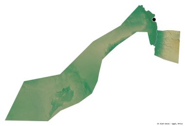 Mısır valisi Al Jizah 'ın şekli, başkenti beyaz arka planda izole edilmiş. Topografik yardım haritası. 3B görüntüleme