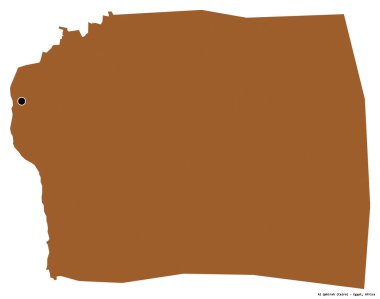 Mısır valisi Al Qahirah 'ın şekli, başkenti beyaz arka planda izole edilmiş. Desenli dokuların bileşimi. 3B görüntüleme