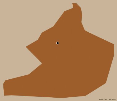 Mısır valisi Al Uqsur 'un şekli, sermayesi koyu renk arka planda izole edilmiş. Desenli dokuların bileşimi. 3B görüntüleme