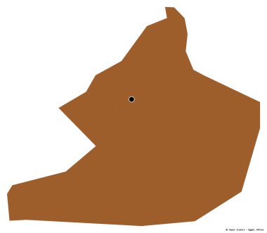 Mısır valisi Al Uqsur 'un şekli, başkenti beyaz arka planda izole edilmiş. Desenli dokuların bileşimi. 3B görüntüleme