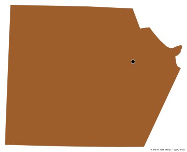 Mısır valisi Al Wadi al Jadid 'in şekli, başkenti beyaz arka planda izole edilmiş. Desenli dokuların bileşimi. 3B görüntüleme