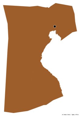 Mısır valisi As Suways 'in şekli, başkenti beyaz arka planda izole edilmiş. Desenli dokuların bileşimi. 3B görüntüleme