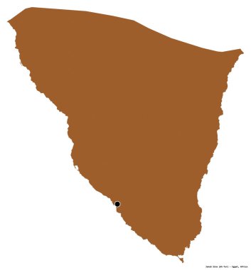 Mısır valisi Janub Sina 'nın bembeyaz arka planda bulunan başkenti. Desenli dokuların bileşimi. 3B görüntüleme