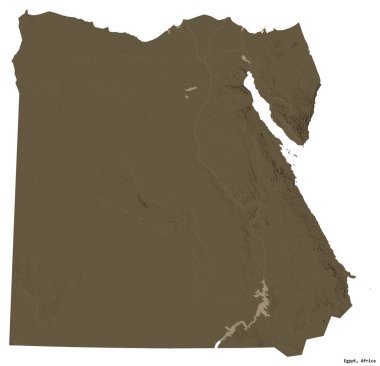 Mısır 'ın beyaz arka planda izole edilmiş başkenti. Renkli yükseklik haritası. 3B görüntüleme