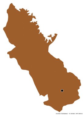 Beyaz arka planda başkenti izole edilmiş El Salvador Bölümü, Cuscatlan 'ın şekli. Desenli dokuların bileşimi. 3B görüntüleme