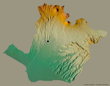 Sonsonat 'ın şekli, El Salvador departmanı, sermayesi koyu renk arka planda izole edilmiş. Topografik yardım haritası. 3B görüntüleme