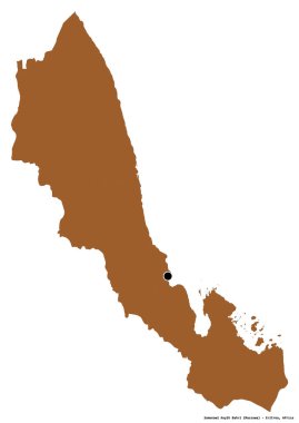 Eritre bölgesi Semenawi Keyih Bahri 'nin şekli, başkenti beyaz arka planda izole edilmiştir. Desenli dokuların bileşimi. 3B görüntüleme