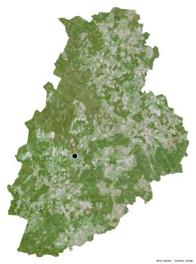 Estonya 'nın Jarva ilçesi, başkenti beyaz arka planda izole edilmiştir. Uydu görüntüleri. 3B görüntüleme