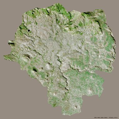 Etiyopya 'nın başkenti Addis Abeba' nın katı renk arkaplanı ile izole edilmiş hali. Uydu görüntüleri. 3B görüntüleme