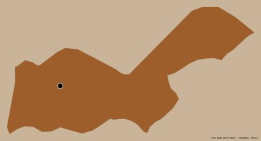 Etiyopya 'nın başkenti Dire Dawa' nın katı renk arkaplanı ile izole edilmiş hali. Desenli dokuların bileşimi. 3B görüntüleme