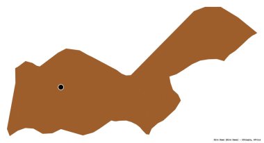 Etiyopya 'nın başkenti Dire Dawa' nın beyaz arka planda izole edilmiş hali. Desenli dokuların bileşimi. 3B görüntüleme