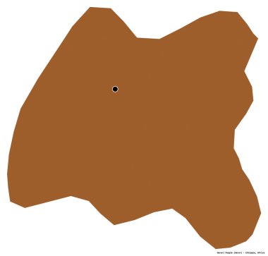 Harari Halkı 'nın şekli, Etiyopya eyaleti, başkenti beyaz arka planda izole edilmiş. Desenli dokuların bileşimi. 3B görüntüleme