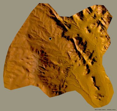 Harari Halkı 'nın şekli, Etiyopya eyaleti, sermayesi katı renk arka planında izole edilmiş. Topografik yardım haritası. 3B görüntüleme