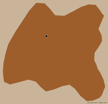 Harari Halkı 'nın şekli, Etiyopya eyaleti, sermayesi katı renk arka planında izole edilmiş. Desenli dokuların bileşimi. 3B görüntüleme