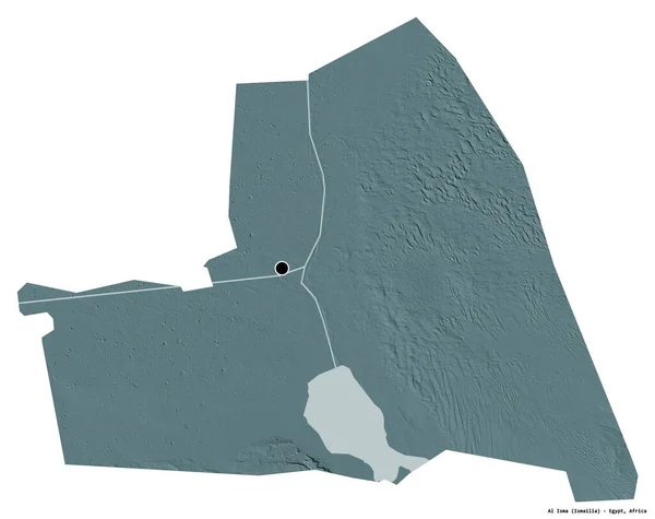 Forma Isma Governadoria Egito Com Sua Capital Isolada Fundo Branco — Fotografia de Stock