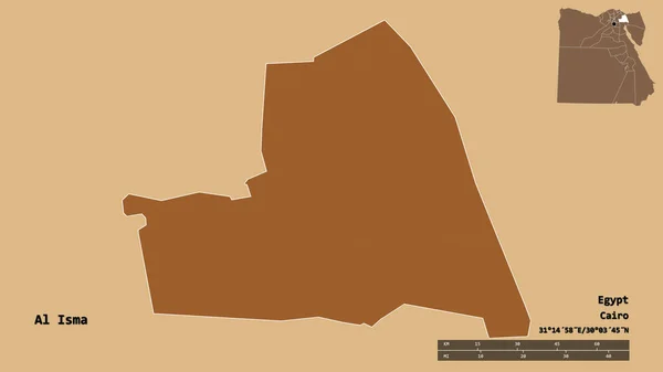 Form Isma Guvernör Egypten Med Dess Huvudstad Isolerad Solid Bakgrund — Stockfoto