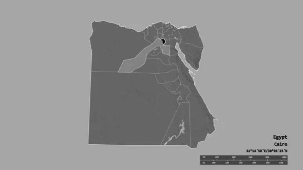 Forma Desolata Dell Egitto Con Sua Capitale Principale Divisione Regionale — Foto Stock